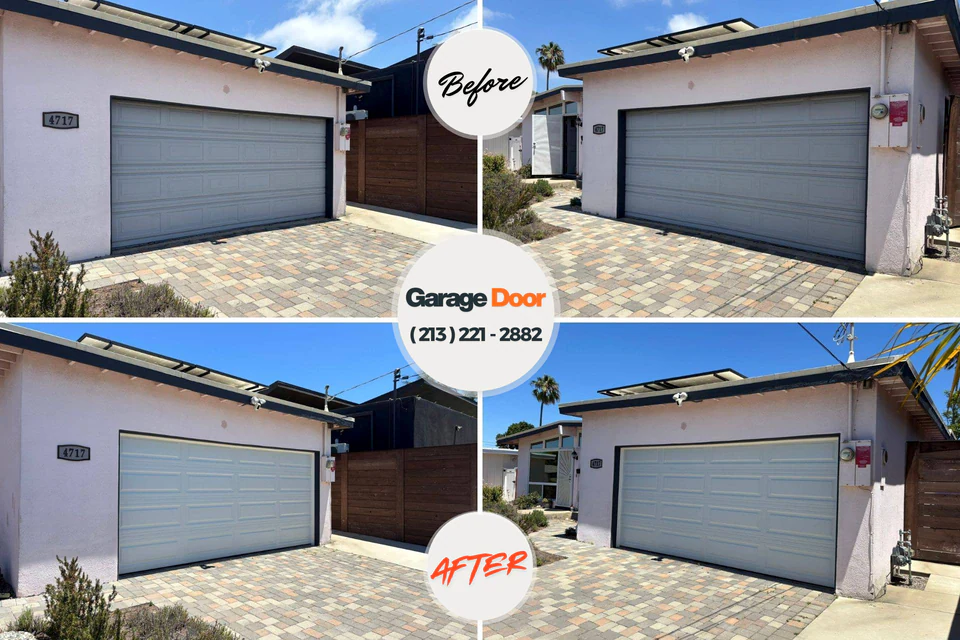 Before and after: garage door installation Christiana, TN